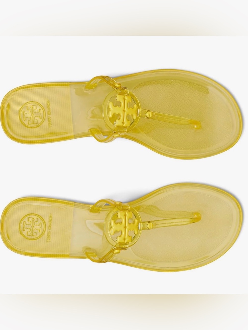 Tory Burch Translucent Yellow Mini Logo Thong Flip Flops